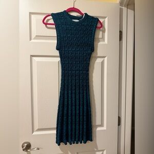 Amanda Uprichard Braylen
Bold Knit Sleeveless Dress Teal — 
Small